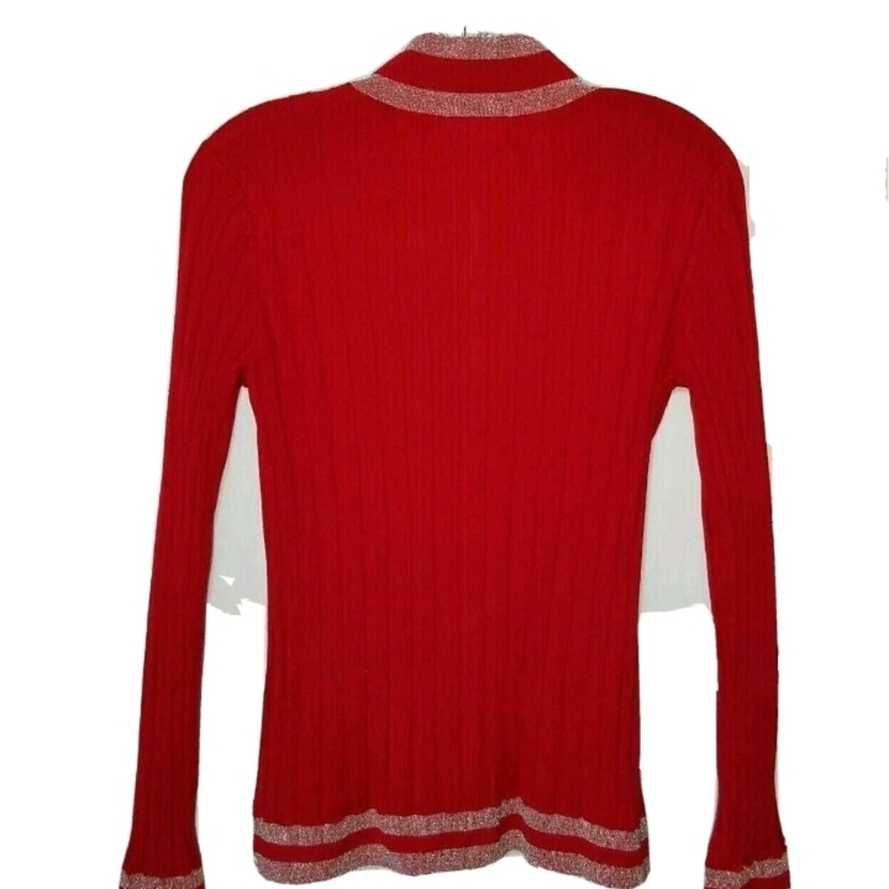 ❗️ Red Women's sweater with Silver Accents . FONTANA ❗️ - Picture 7 of 12